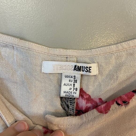 Amuse Society Easy On The Eyes Dress Women’s Small Cream Pink Floral NWT - Picture 4 of 14